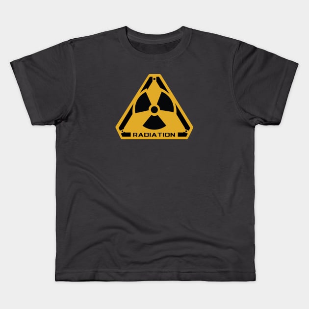 Radiation Radioactive Logo with Triangle Shape Background Kids T-Shirt by ActivLife